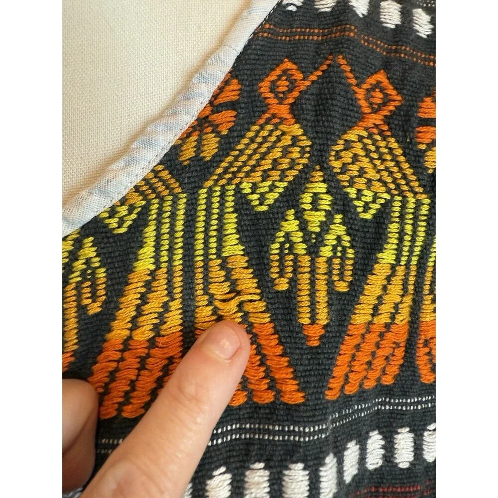 Vintage Handmade Guatemalan Hand Woven Apron Pocket Vest Colorful - Picture 3 of 8